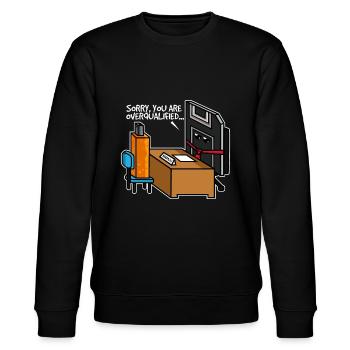 USB Stick Vorstellungsgespräch - Stanley/Stella Unisex Bio-Sweatshirt CHANGER  - Schwarz - Vorne - Nik (191cm) & Marisol (170cm)