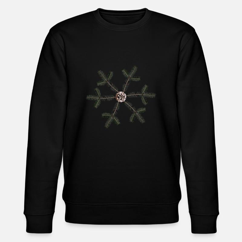 Flocon de neige de branches de sapin - Sweat bio CHANGER Stanley/Stella Unisexe - noir