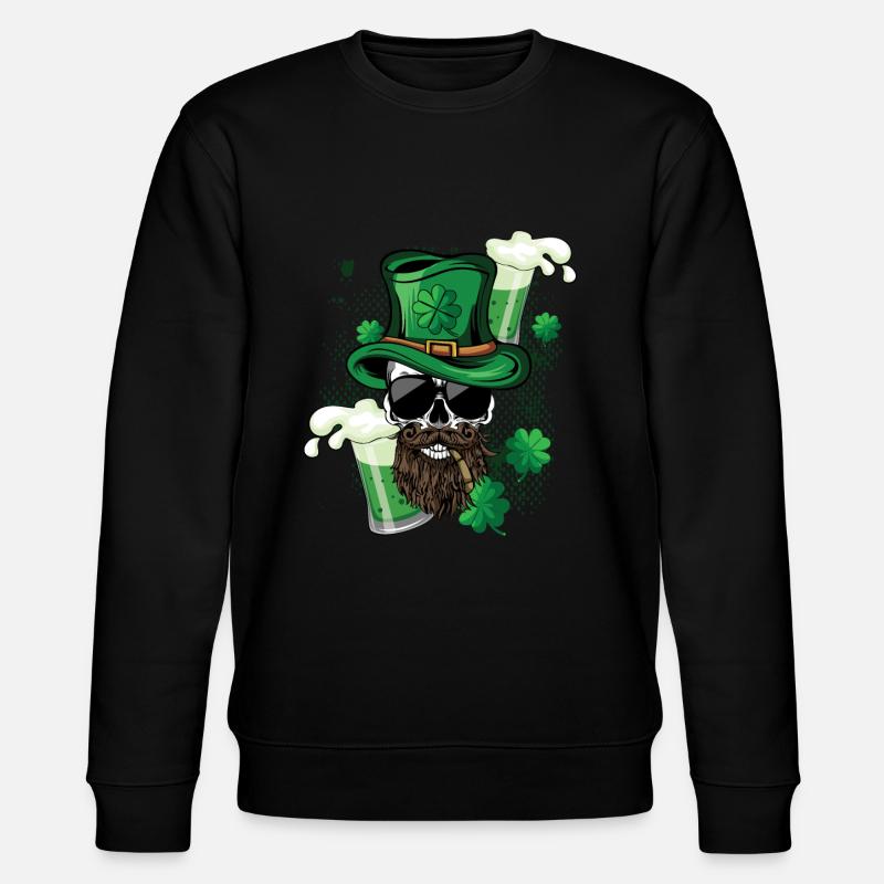 Fumer Squelette Crâne Saint Patrick - Sweat bio CHANGER Stanley/Stella Unisexe - noir
