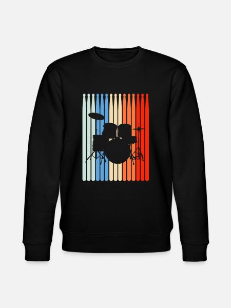 Drums Retro Drumset Drumsticks - Stanley/Stella CHANGER Unisex Organic Sweatshirt - black