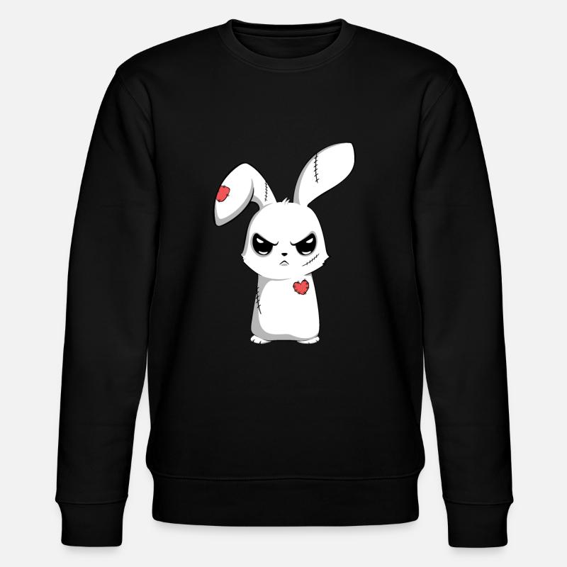 Sad Broken Emo--Egg Happy - Stanley/Stella CHANGER Unisex Organic Sweatshirt - black