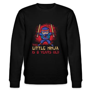 Birth Born Age 8 Years Old Japan Japanese Ninja - Stanley/Stella CHANGER Unisex Organic Sweatshirt - black - Front - Nik (191cm) & Marisol (170cm)