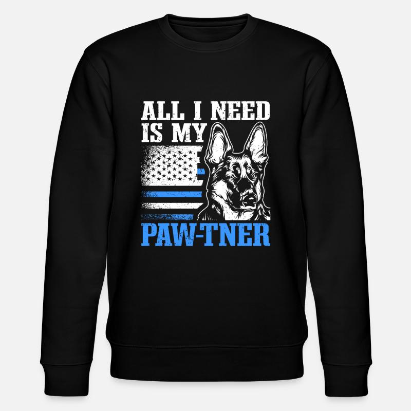 Polizist Polizeihund - Stanley/Stella Unisex Bio-Sweatshirt CHANGER - Schwarz