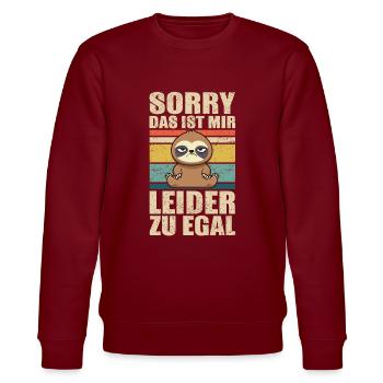 Faultier Gleichgültigkeit Leider Zu Egal - Stanley/Stella Unisex Bio-Sweatshirt CHANGER  - Burgunderrot - Vorne - Nik (191cm) & Marisol (170cm)