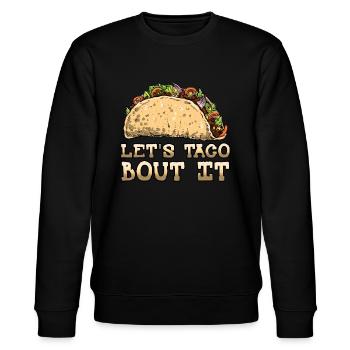 Talk About Vintage Mexican Food Mexico Taco - Stanley/Stella Unisex Bio-Sweatshirt CHANGER  - Schwarz - Vorne - Nik (191cm) & Marisol (170cm)