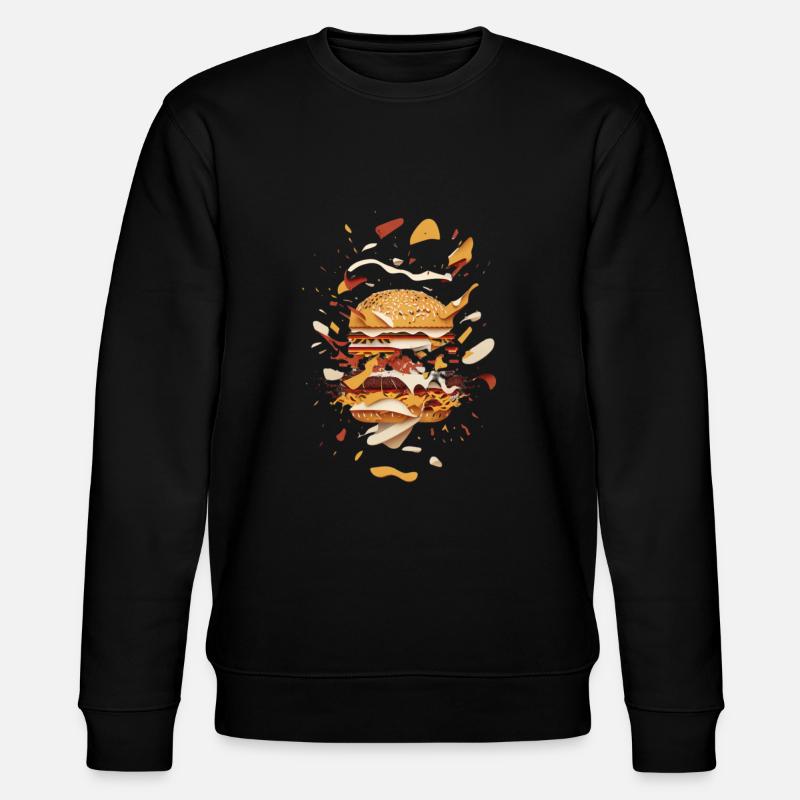 Burger Exploded | Deconstructed Burger - Stanley/Stella CHANGER Unisex Organic Sweatshirt - black