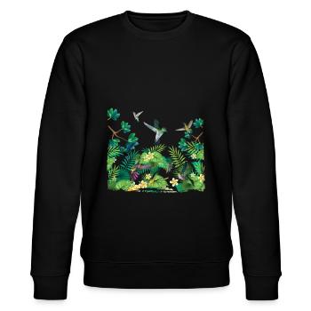 Tropisches Vogelparadies Surfen Hallo Sommer - Stanley/Stella Unisex Bio-Sweatshirt CHANGER  - Schwarz - Vorne - Nik (191cm) & Marisol (170cm)