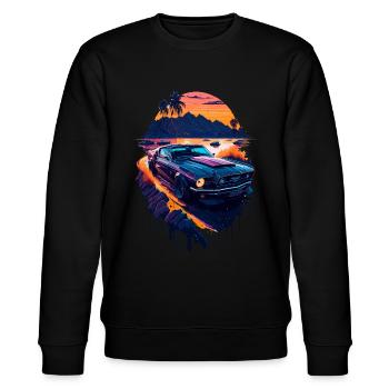 Klassischer Sportwagen - Stanley/Stella Unisex Bio-Sweatshirt CHANGER  - Schwarz - Vorne - Nik (191cm) & Marisol (170cm)