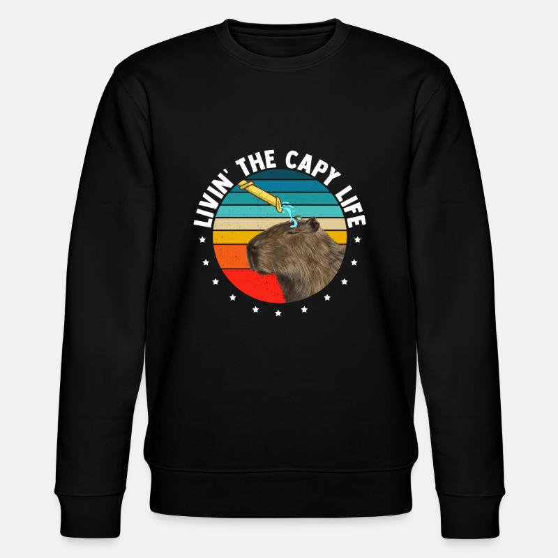 Capybara Shower Funny Capybara - Stanley/Stella CHANGER Unisex Organic Sweatshirt - black