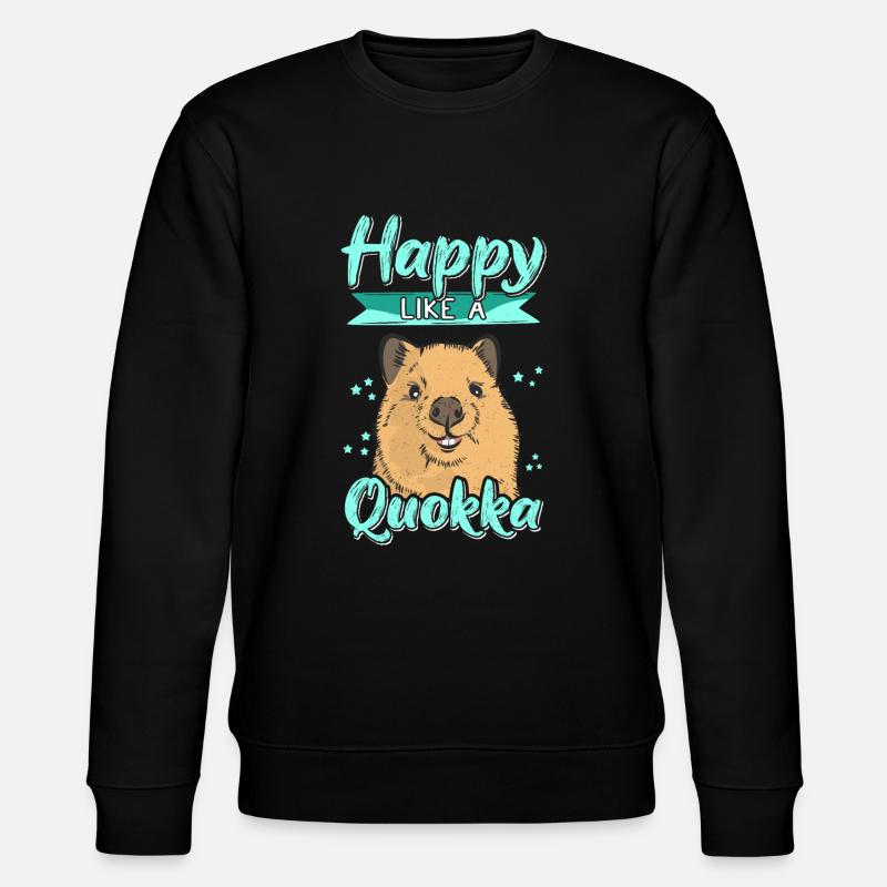 Marsupial Kangourou à queue courte Quokka Heureux - Sweat bio CHANGER Stanley/Stella Unisexe - noir