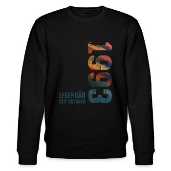 Since October 1993 Year 1993 Retro Vintage 1993 - Stanley/Stella Unisex Bio-Sweatshirt CHANGER  - Schwarz - Vorne - Nik (191cm) & Marisol (170cm)