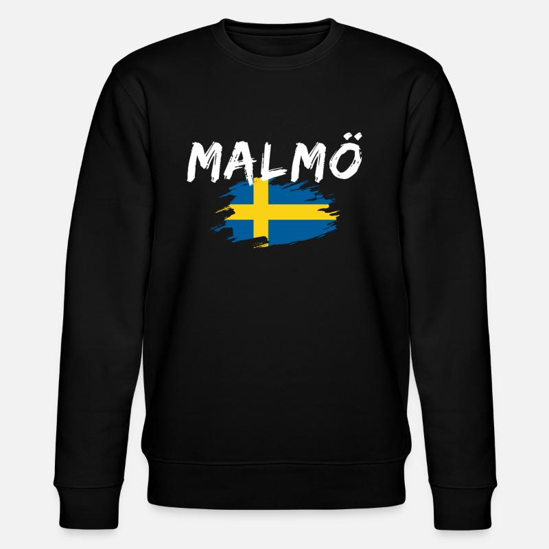 Malmö Flagge Schweden - Stanley/Stella Unisex Bio-Sweatshirt CHANGER  - Schwarz