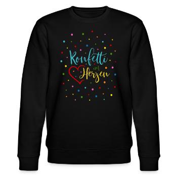 Konfetti im Herzen - Stanley/Stella Unisex Bio-Sweatshirt CHANGER  - Schwarz - Vorne - Nik (191cm) & Marisol (170cm)
