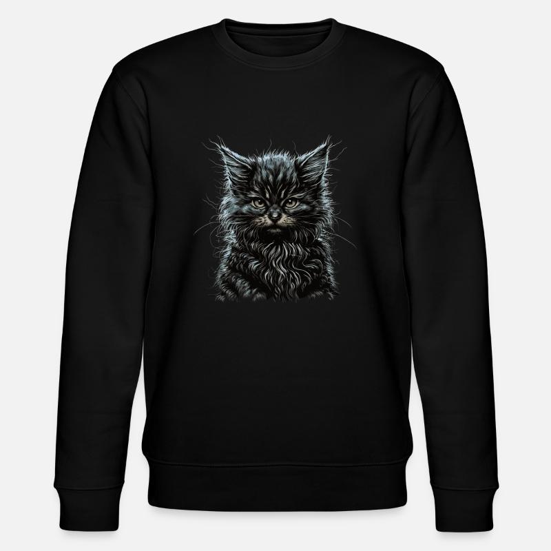Maine-Coon-Katze - Stanley/Stella Unisex Bio-Sweatshirt CHANGER  - Schwarz