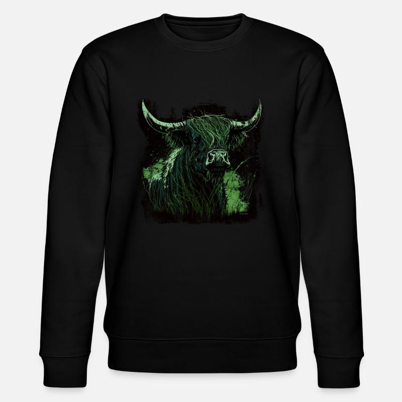 Bovins écossais des Highlands - Sweat bio CHANGER Stanley/Stella Unisexe - noir