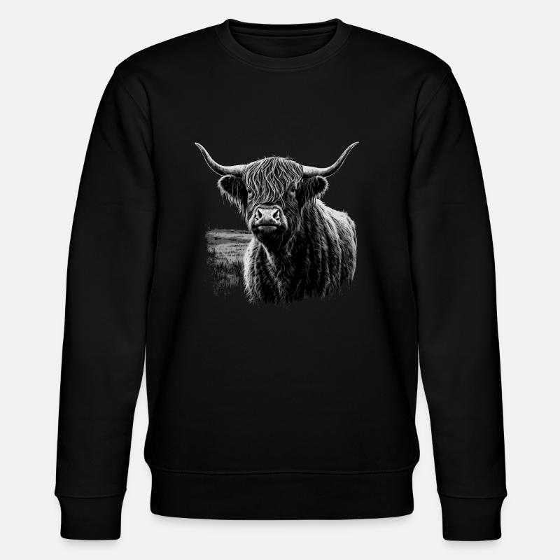 Scottish Highland cattle - Stanley/Stella CHANGER Unisex Organic Sweatshirt - black