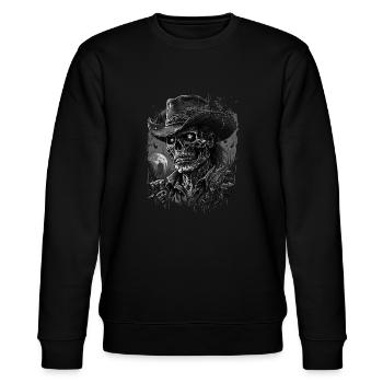 Untoter Cowboy - Stanley/Stella Unisex Bio-Sweatshirt CHANGER  - Schwarz - Vorne - Nik (191cm) & Marisol (170cm)
