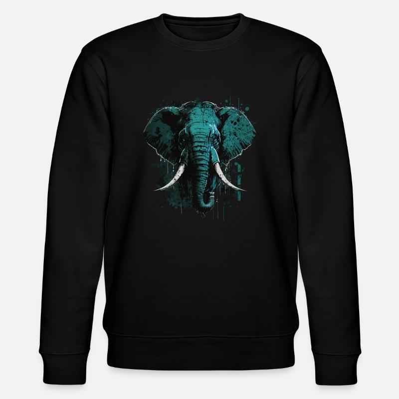 Éléphant avec défenses - Sweat bio CHANGER Stanley/Stella Unisexe - noir