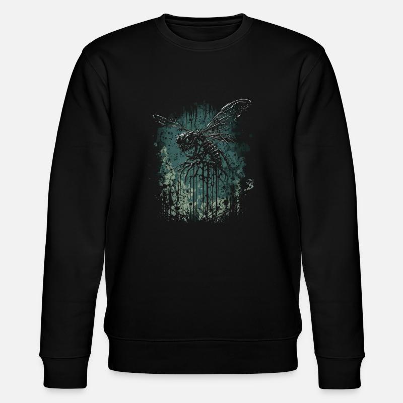 Gruselige Horror Libelle - Stanley/Stella Unisex Bio-Sweatshirt CHANGER  - Schwarz