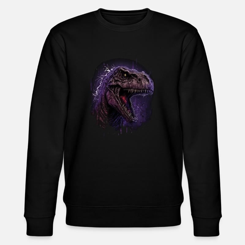 T-Rex looks angry - Stanley/Stella CHANGER Unisex Organic Sweatshirt - black