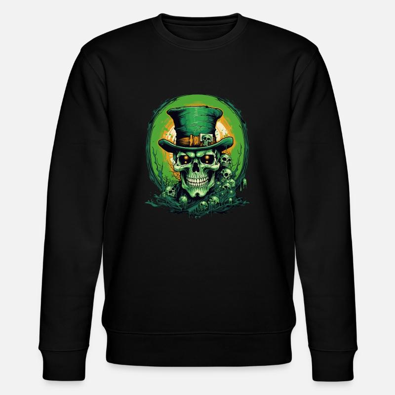 St Patricks Day Totenkopf - Stanley/Stella Unisex Bio-Sweatshirt CHANGER - Schwarz