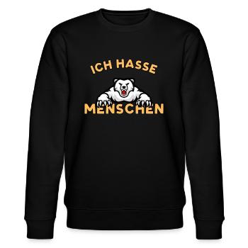 Ich Hasse Menschen - Stanley/Stella Unisex Bio-Sweatshirt CHANGER  - Schwarz - Vorne - Nik (191cm) & Marisol (170cm)