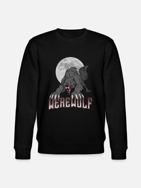 Werewolf Monster Halloween Full Moon Gift Idea - Stanley/Stella CHANGER Unisex Organic Sweatshirt - black