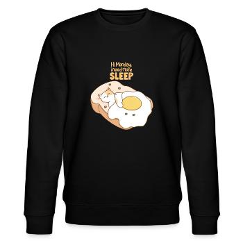 I Need More Sleep - Stanley/Stella CHANGER Unisex Organic Sweatshirt - black - Front - Nik (191cm) & Marisol (170cm)