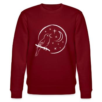 singing nightingale / singing bird - Stanley/Stella CHANGER Unisex Organic Sweatshirt - burgundy - Front - Nik (191cm) & Marisol (170cm)