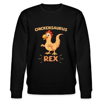 Chickensaurus Rex - Chicken Design - Stanley/Stella CHANGER Unisex Organic Sweatshirt - black - Front - Nik (191cm) & Marisol (170cm)