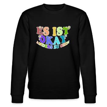Es Ist Okay Anders Zu Sein - Stanley/Stella Unisex Bio-Sweatshirt CHANGER  - Schwarz - Vorne - Nik (191cm) & Marisol (170cm)