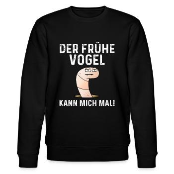 Der Frühe Vogel Kann Mich Mal! - Stanley/Stella Unisex Bio-Sweatshirt CHANGER  - Schwarz - Vorne - Nik (191cm) & Marisol (170cm)