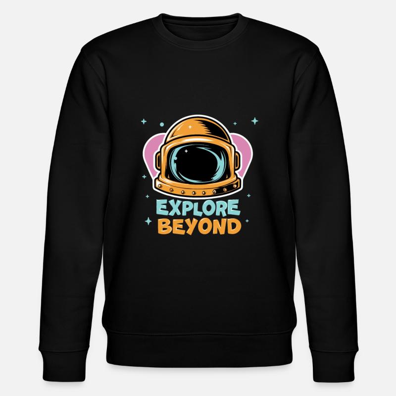 Space Astronaut - Explore Beyond - Stanley/Stella CHANGER Unisex Organic Sweatshirt - black
