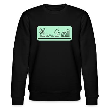 Dorfkind - LandeiLiebe - Stanley/Stella Unisex Bio-Sweatshirt CHANGER  - Schwarz - Vorne - Nik (191cm) & Marisol (170cm)