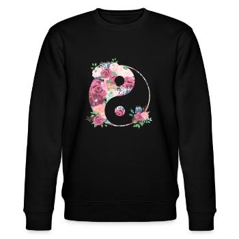Vêtements de yoga yin yang pour femmes, hommes, enfants - Sweat bio CHANGER Stanley/Stella Unisexe - noir - Devant - Nik (191cm) & Marisol (170cm)
