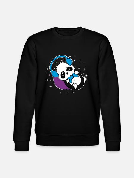 Panda Gamer Pandabär Zocker Geschenkidee - Stanley/Stella Unisex Bio-Sweatshirt CHANGER  - Schwarz