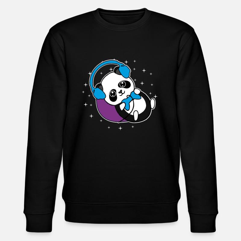 Panda Gamer Pandabär Zocker Geschenkidee - Stanley/Stella Unisex Bio-Sweatshirt CHANGER - Schwarz