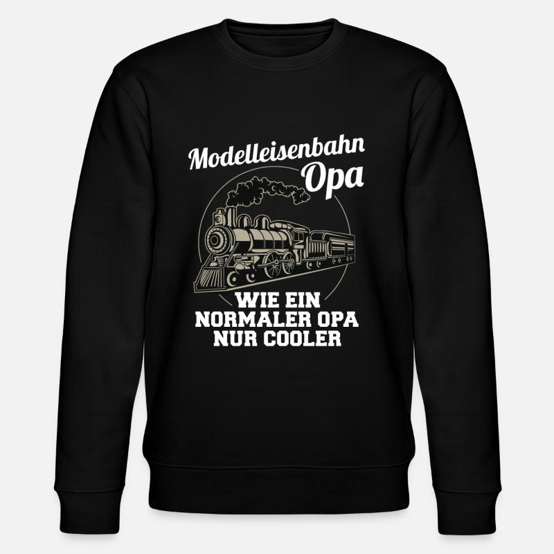 Modelleisenbahn Opa Spruch Großvater Geschenk - Stanley/Stella Unisex Bio-Sweatshirt CHANGER  - Schwarz