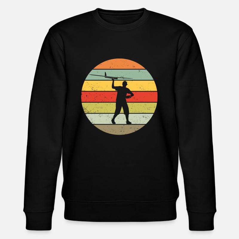 Modellflug Modellbauer Flugzeug Retro Geschenk - Stanley/Stella Unisex Bio-Sweatshirt CHANGER  - Schwarz