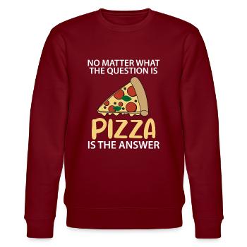 Pizza Italien Essen Lustiger Spruch Geschenk - Stanley/Stella Unisex Bio-Sweatshirt CHANGER  - Burgunderrot - Vorne - Nik (191cm) & Marisol (170cm)