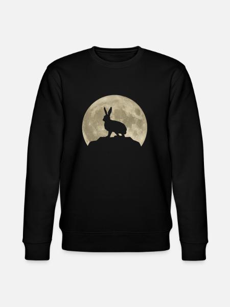 Rabbit Moon Forest Animals Animal Lover Gift - Stanley/Stella CHANGER Unisex Organic Sweatshirt - black