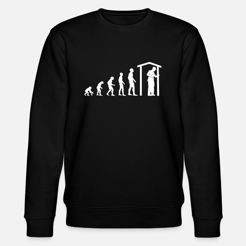 Zimmermann Beruf Evolution Zimmerer Geschenk - Stanley/Stella Unisex Bio-Sweatshirt CHANGER - Schwarz