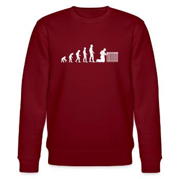 Heating Engineer Evolution Craftsman Gift - Stanley/Stella CHANGER Unisex Organic Sweatshirt - burgundy - Front - Nik (191cm) & Marisol (170cm)