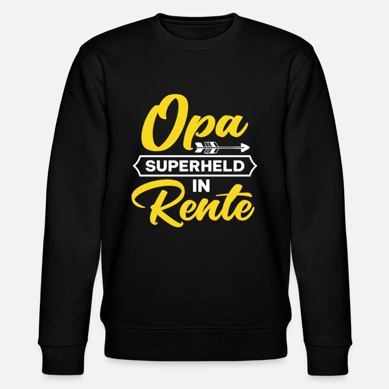 Opa Superheld in Rente Spruch - Stanley/Stella Unisex Bio-Sweatshirt CHANGER - Schwarz