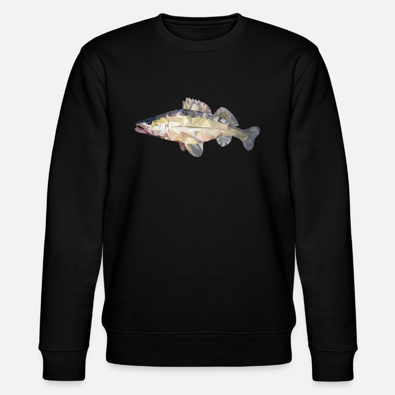 Pikeperch fish polygon - Stanley/Stella CHANGER Unisex Organic Sweatshirt - black