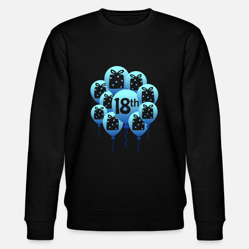 18th birthday - Stanley/Stella CHANGER Unisex Organic Sweatshirt - black