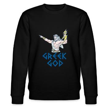 Griechischer Gott Geschenk Griechenland - Stanley/Stella Unisex Bio-Sweatshirt CHANGER  - Schwarz - Vorne - Nik (191cm) & Marisol (170cm)