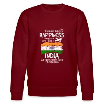 Indien - Stanley/Stella Unisex Bio-Sweatshirt CHANGER  - Burgunderrot - Vorne - Nik (191cm) & Marisol (170cm)