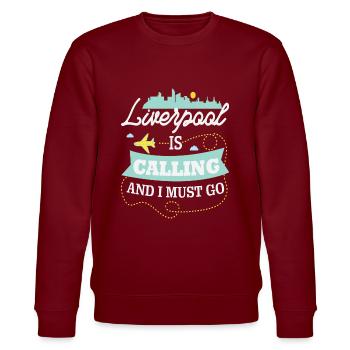 Liverpool - Stanley/Stella Unisex Bio-Sweatshirt CHANGER  - Burgunderrot - Vorne - Nik (191cm) & Marisol (170cm)