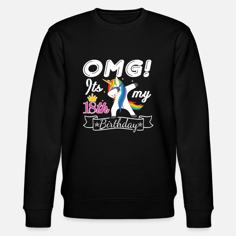 18th birthday - Stanley/Stella CHANGER Unisex Organic Sweatshirt - black